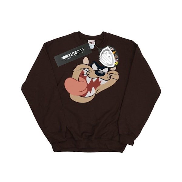 Looney Tunes Herr Tasmanian Devil Ansikte Sweatshirt M Choklad Chocolate M