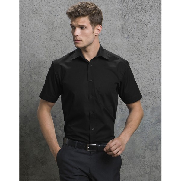 Russell Collection Herr Kortärmad Easy Care Oxford Skjorta 17. Black 17.5inch
