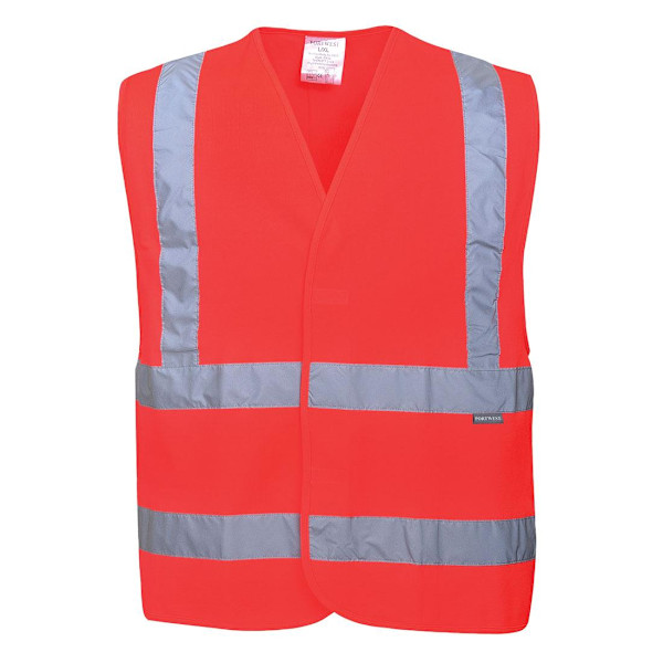 Portwest Herr Band & Brace Hi-Vis Väst L-XL Röd Red L-XL