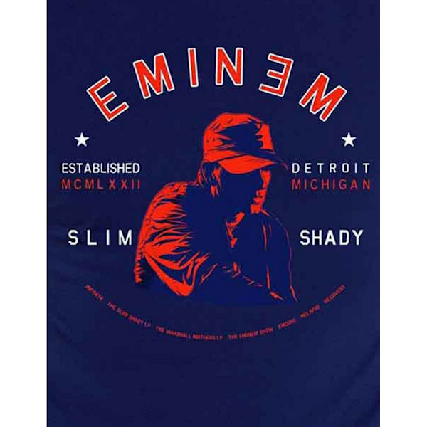 Eminem Unisex Vuxen Detroit Porträtt T-shirt S Marinblå Navy Blue S