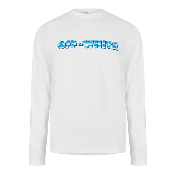 Off White Herr Logotyp Långärmad T-shirt M Vit White M