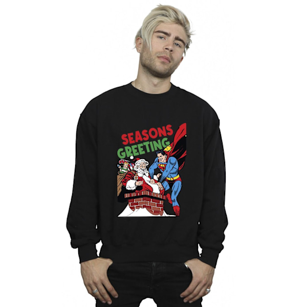 DC Comics Herr Superman Santa Comic Sweatshirt L Svart Black L