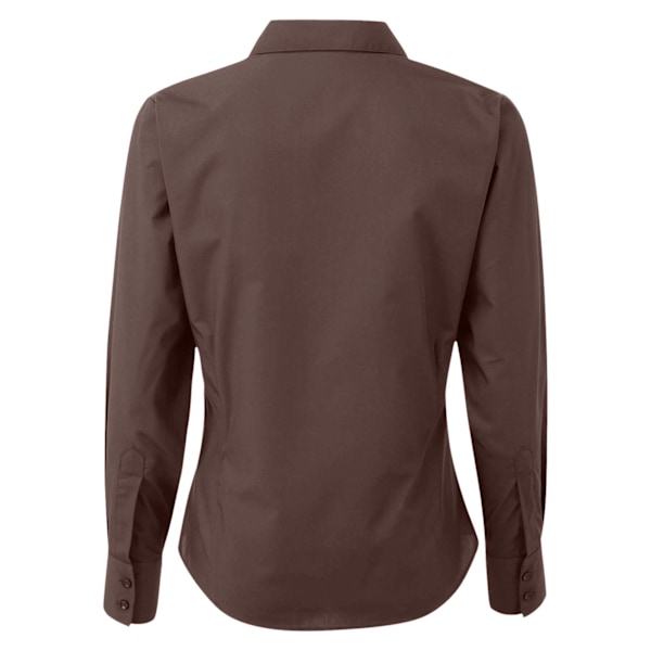 Premier Dam/Dam Poplin Långärmad Blus 6 Brun Brown 6