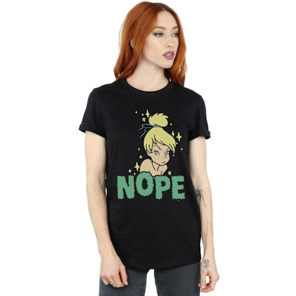 Disney Dam/Kvinnor Tinker Bell Nope Bomull Boyfriend T-shirt Black 3XL