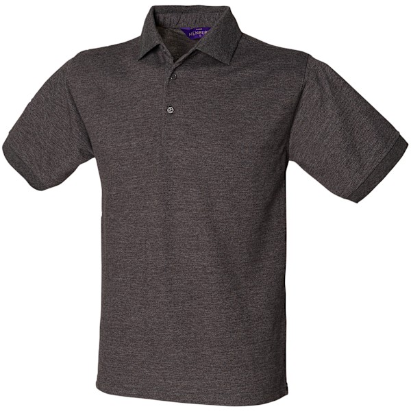 Henbury Herr Kortärmad 65/35 Pique Poloskjorta 3XL Charcoal Charcoal 3XL