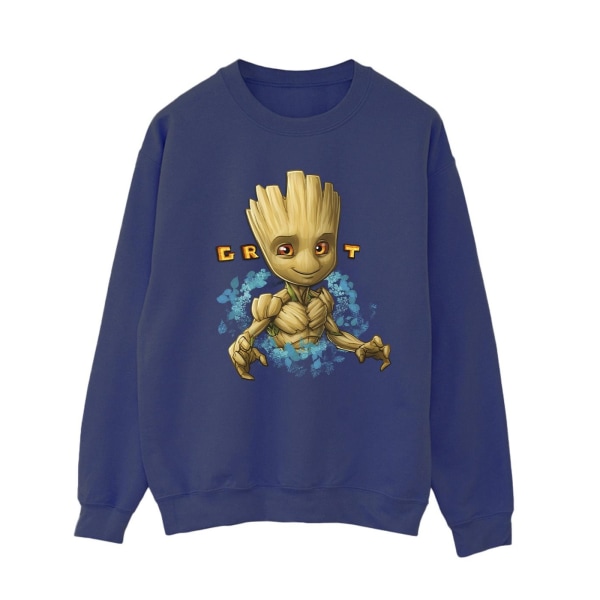 Guardians Of The Galaxy Dam/Ladies Groot Flowers Sweatshirt Navy Blue XL
