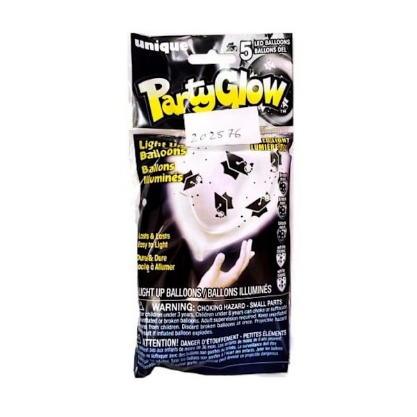 Unika party latex LED-ballonger (5-pack) One Size B Black/White One Size