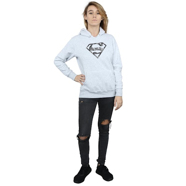 DC Comics Dam/Kvinnor Superman Marmorlogotyp Hoodie XL Heather Heather Grey XL