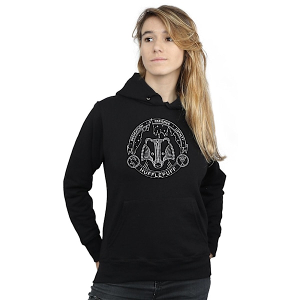 Harry Potter Dam/Kvinnor Hufflepuff Seal Hoodie L Svart Black L