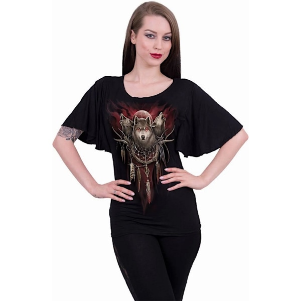 Spiral Direct Dam/Dam Cry Of The Wolf Batwing Sleeve Top Black 3XL