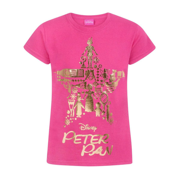 Peter Pan flickor guldfolie kortärmad T-shirt 7-8 år rosa Pink 7-8 Years