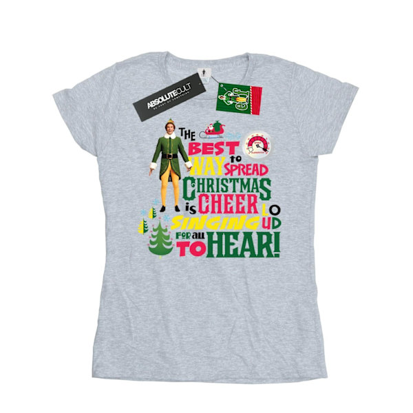 Elf Dam/Damer Julglädje Bomull T-shirt S Sports Grey Sports Grey S