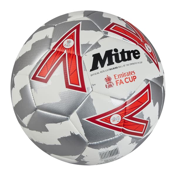 Mitre Emirates FA Cup 24/25 Fotboll 5 Vit/Silver/Röd White/Silver/Red 5