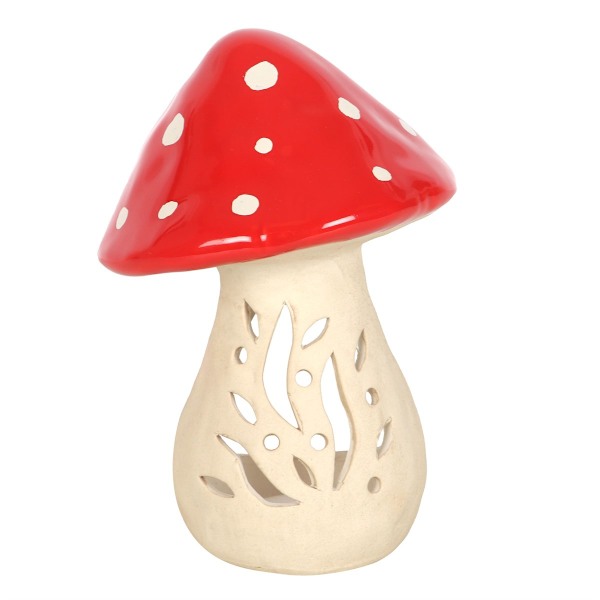 Något Annorlunda Keramisk Svamptvärljus Hållare En Storlek Red/White One Size