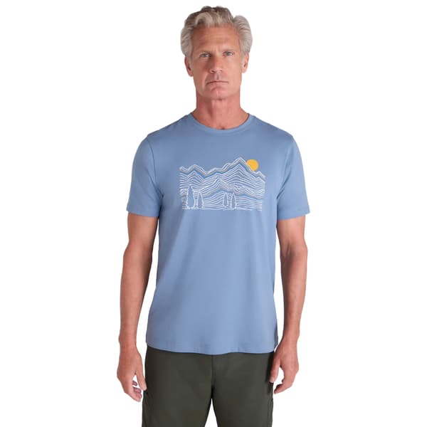 Mountain Warehouse Herr Linear Ekologisk T-shirt L Blå Blue L
