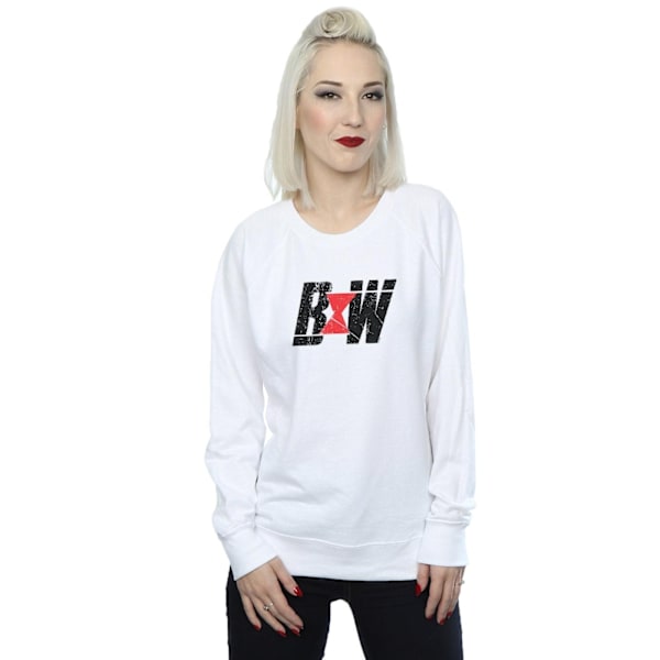 Marvel Dam/Damer Svart Änka Film Initial Logo Sweatshirt White XXL