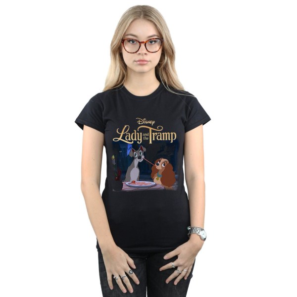 Disney Dam/Kvinnor Lady Och Lufsen Hyllning Bomull T-shirt L Black L