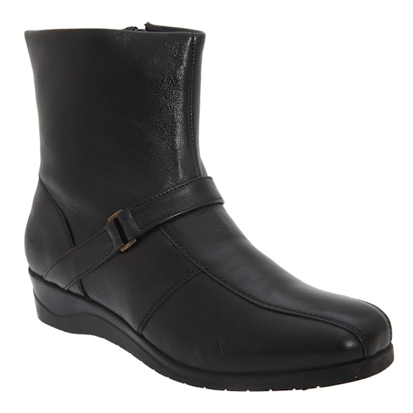 Mod Comfys Dam/Dam Softie Läder Inuti Dragkedja Ankle Boots Black 5 UK