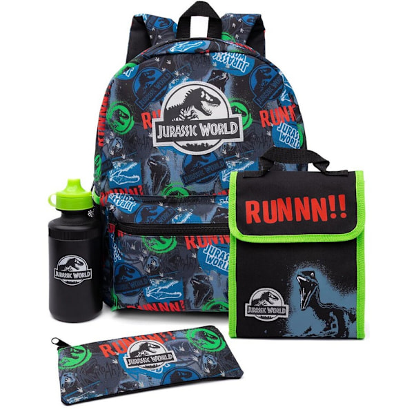 Jurassic World Runnn!! Ryggsäck Set One Size Flerfärgad Multicoloured One Size