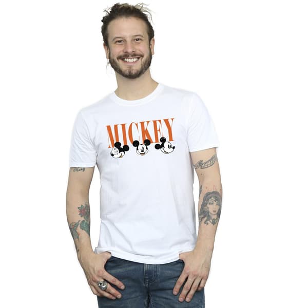 Disney Herr Mickey Mouse Faces T-shirt L Vit White L