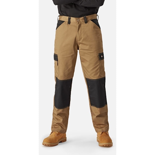 Dickies Herr Arbetsbyxor, Enfärgade 38S Khaki/Svart Khaki/Black 38S