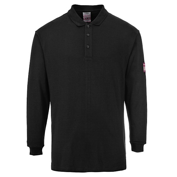 Portwest Herr Flamhämmande Antistatisk Långärmad Pikétröja Black L