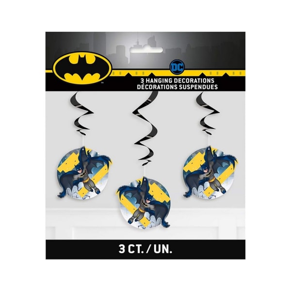 Batman Swirl Hängdekoration (Pack med 3) One Size Gul/Gre Yellow/Grey/Blue One Size