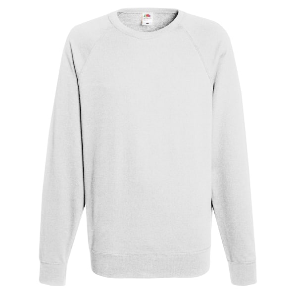 Fruit Of The Loom Herr Lätt Raglan Sweatshirt (240 GSM) White L