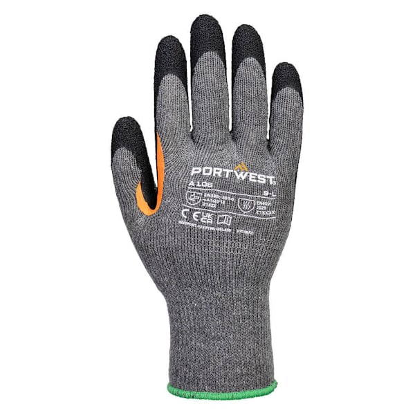 Portwest Unisex Vuxen Förstärkt Tummekil Latex Grepphandske Grey/Black XL