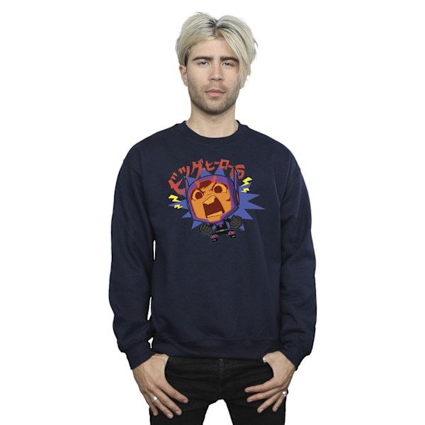 Disney Herr Big Hero 6 Baymax Hiro Angry Manga Sweatshirt 4XL N Navy Blue 4XL