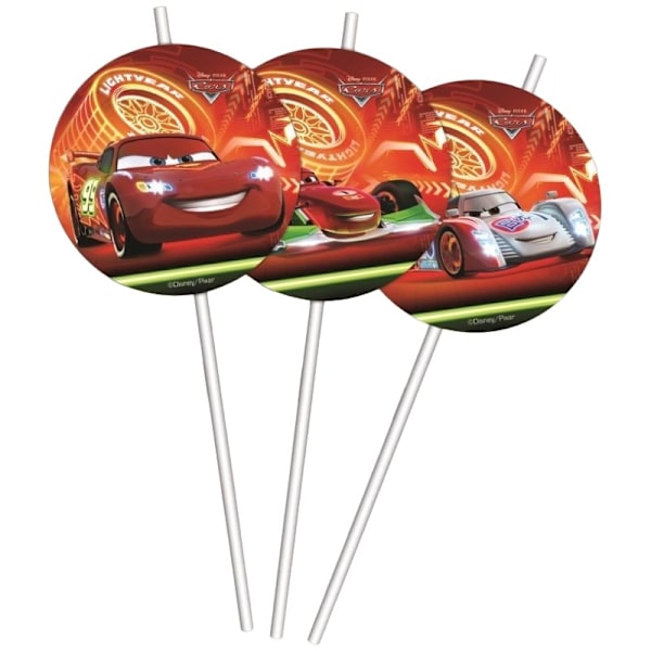 Cars 2 Pipet Engångssugrör (Förpackning om 6) En Storlek Flerfärgad Multicoloured One Size