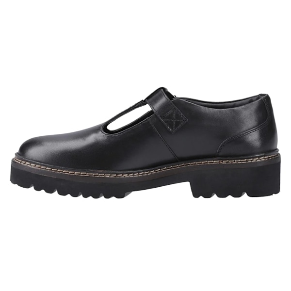 POD Dam/Kvinnor Kylee Snörning Läder T-Bar Skor 7 UK Svart Black 7 UK