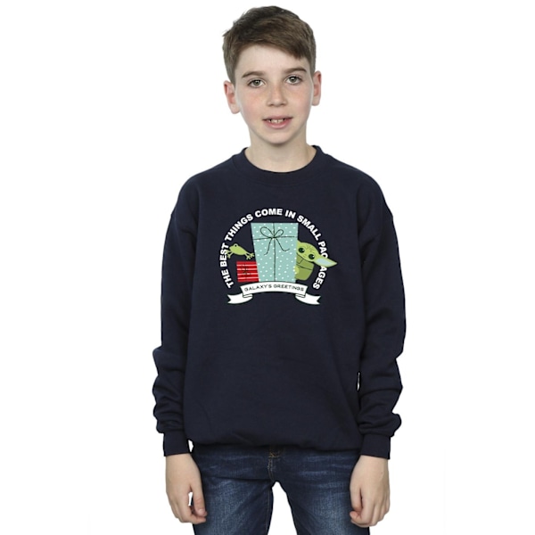 Star Wars Boys The Mandalorian Galaxy´s Greetings Sweatshirt 3- Navy Blue 3-4 Years