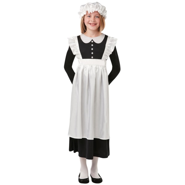 Bristol Novelty Girls Victorian Maid Costume 9-10 Years Black/W Black/White 9-10 Years
