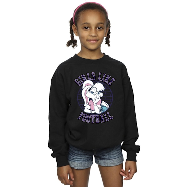 Looney Tunes Girls Lola Bunny Girls Like Football Sweatshirt 5- Black 5-6 Years