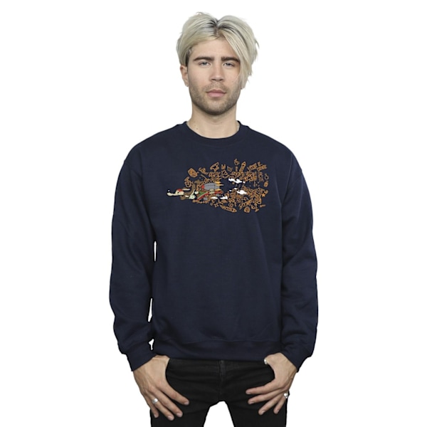 Looney Tunes ACME Doodles Wile E Coyote Sweatshirt 4XL Nav Navy Blue 4XL