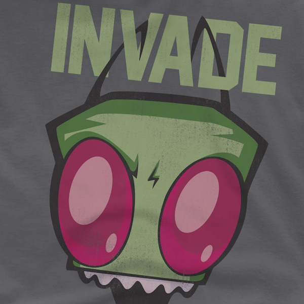 Invader Zim Herr Invadera T-Shirt S Kolgrå Charcoal S