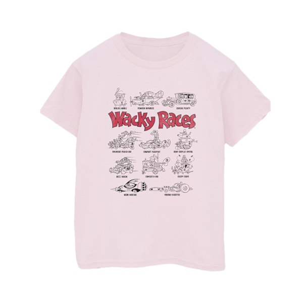 Wacky Races Herr Car Lineup T-Shirt M Baby Pink Baby Pink M