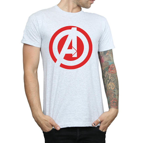 Avengers Assemble Herr Solid Logo Bomull T-shirt XXL Sports Grå Sports Grey XXL