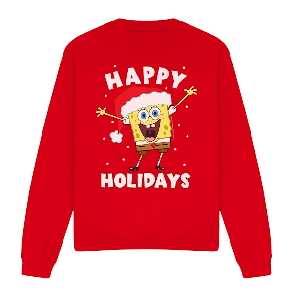 SvampBob Fyrkant Unisex Vuxen Glad Helg Jul Tröja Red S