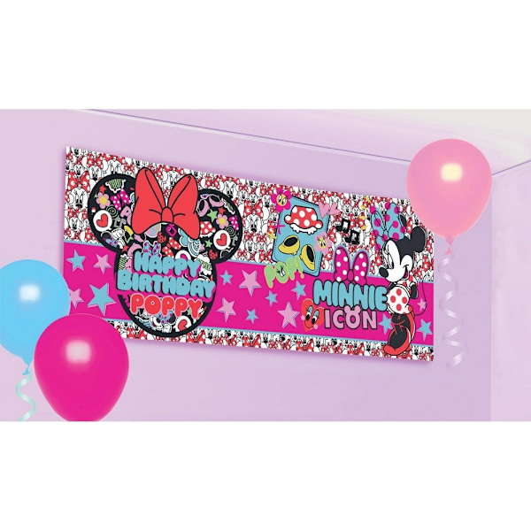 Disney Anpassningsbar Minnie Mouse Födelsedagsbanner One Size Multi Multicoloured One Size