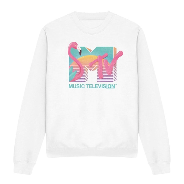 MTV Unisex Vuxen Flamingo Logotyp Sweatshirt XL Vit White XL