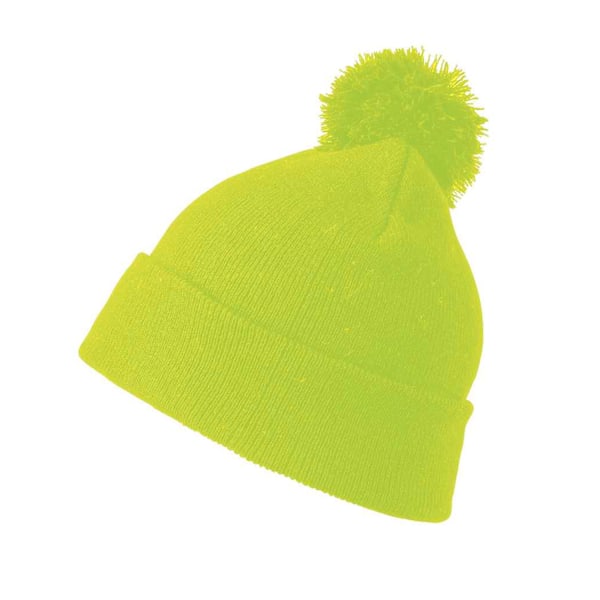 Result Barn/Barn Pom Pom Mössa En Storlek Fluorescerande Gul Fluorescent Yellow One Size