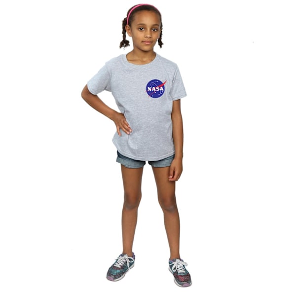 NASA Girls Classic Insignia Chest Logo Bomull T-shirt 9-11 år Sports Grey 9-11 Years