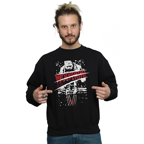 Marvel Herr X-Men Split Röd Wolverine Sweatshirt 5XL Svart Black 5XL