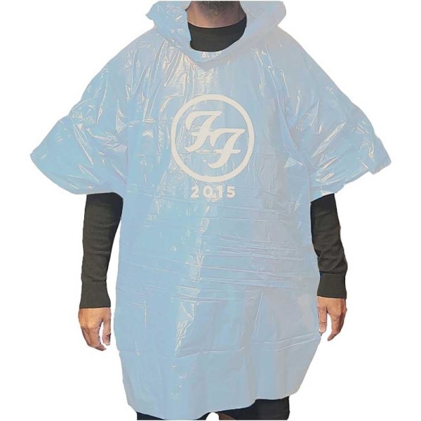 Foo Fighters Unisex Adult Black FF Poncho One Size Vit White One Size