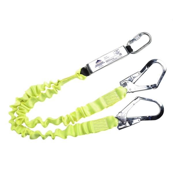 Portwest FP52 Elastic Shock Absorber Double Lanyard One Siz Yellow One Size