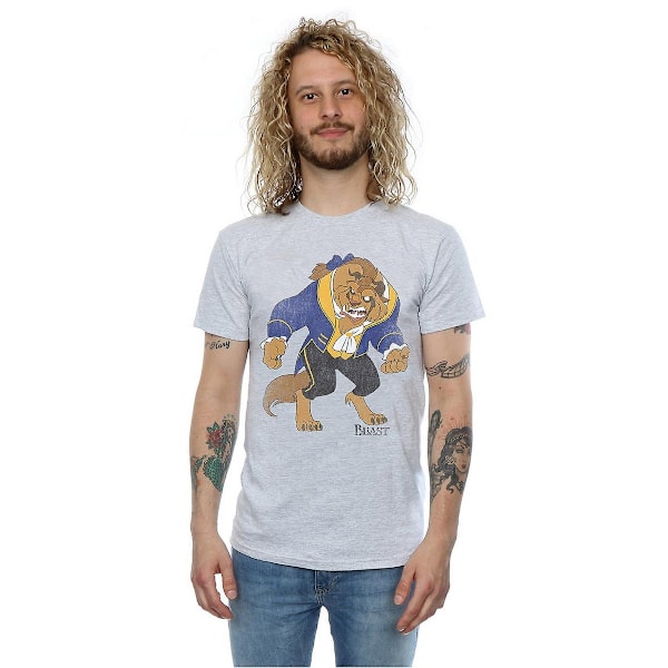 Beauty And The Beast Herr T-shirt med Beast-motiv XL Heather Grey Heather Grey XL