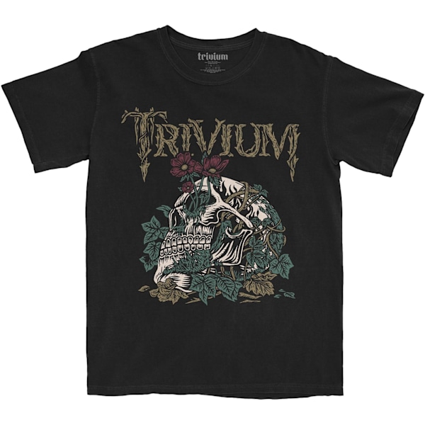 Trivium Unisex Adult Skelly Flower Bomull T-shirt XL Svart Black XL