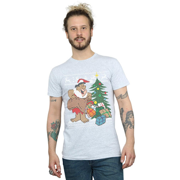 The Flintstones Herr Jul Fair Isle T-shirt M Sports Grey Sports Grey M